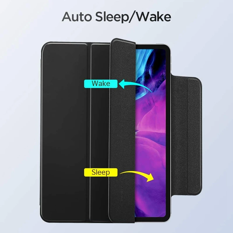 

Rebound Smart Case, Three Fold Fold Flip Case,Absorption Buckle Automatic Sleep / Wake for iPad Pro 12.9 Inch 2020