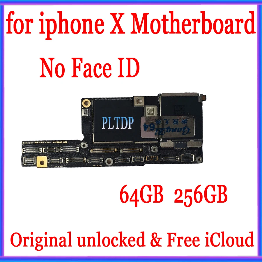 Заводская Разблокировка для iphone X материнская плата без лица ID, бесплатный iCloud для iphone x материнская плата с системой IOS логическая плата