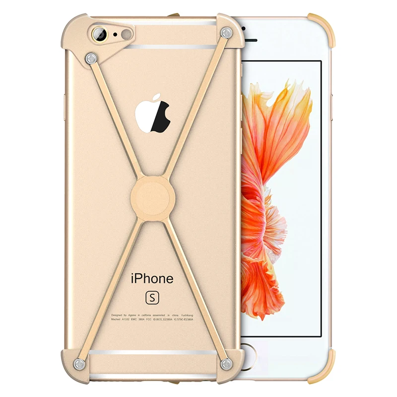 Роскошный Алюминиевый металлический бампер чехол для iPhone 8 7 6 6s/Plus ультратонкий противоударный чехол для телефона Apple iPhone 7 8/Plus бампер