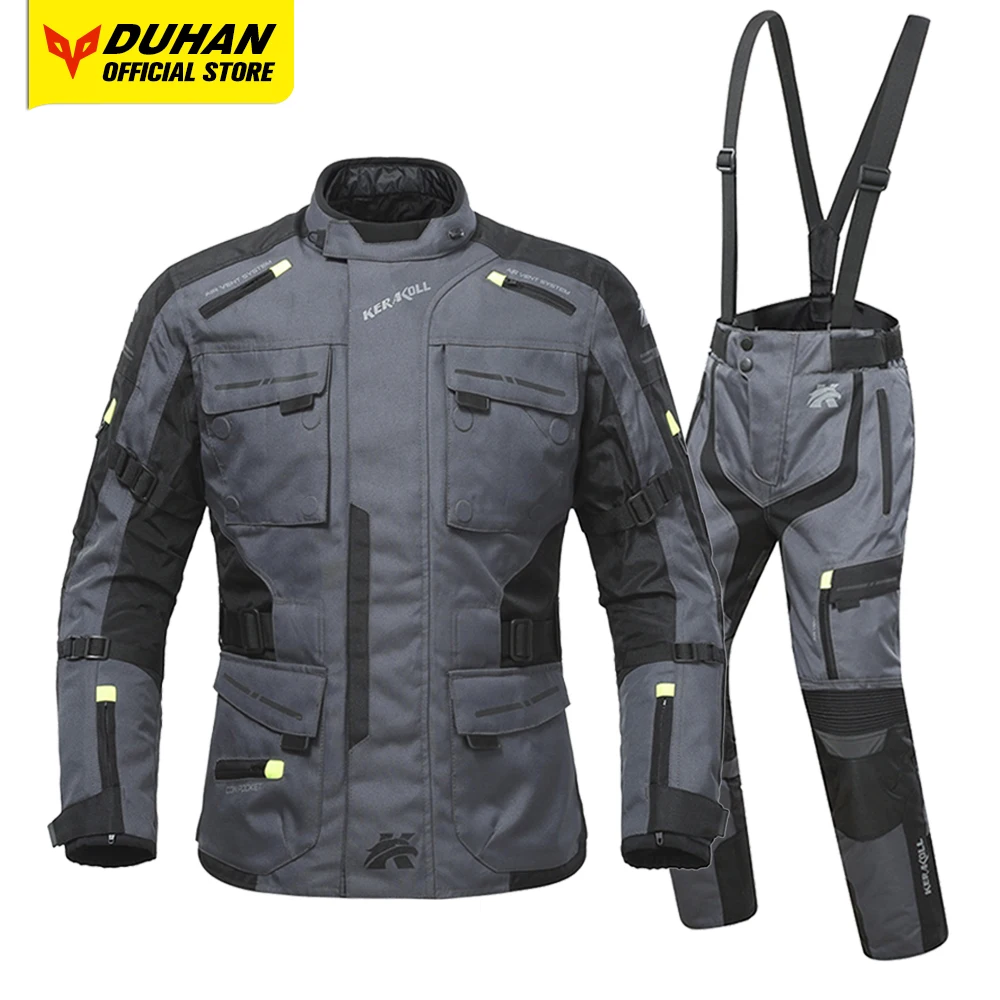 

DUHAN Men Profession Motorcycle Jacket Chaqueta Moto Pants Motocross Suit Riding Racing Jaqueta Motociclista Body Protector