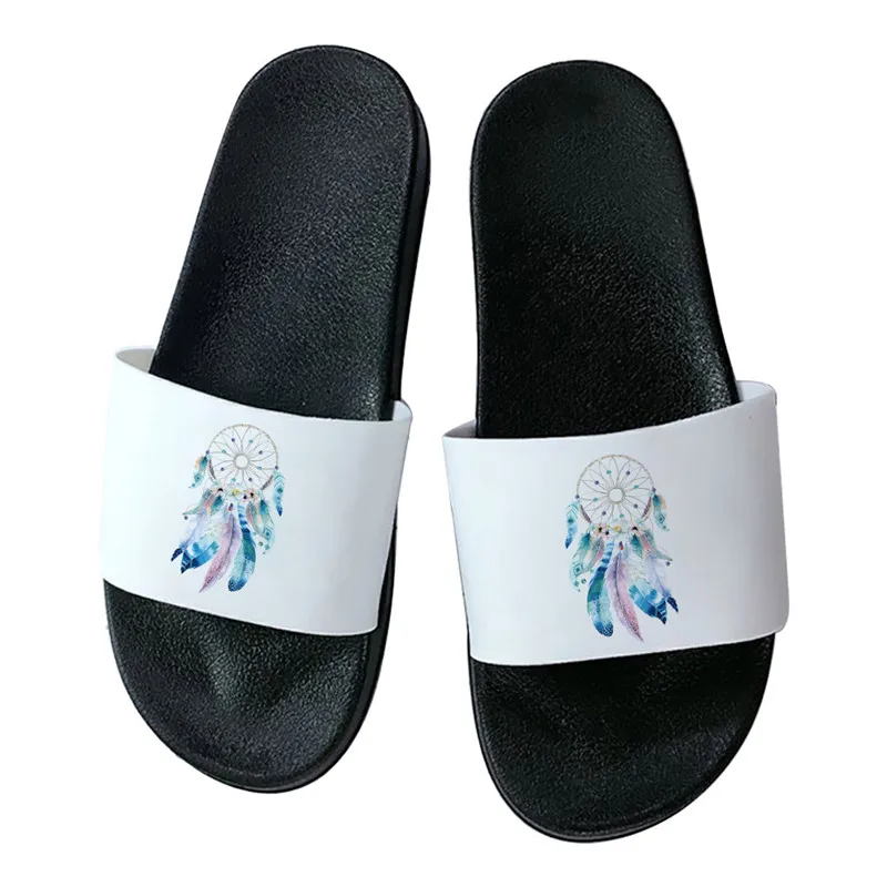 

Aesthetic Feather Dream Catcher Slippers Women Summer Newest Open Toe Flip Flops Casual Slides Comfortable Girls Sandals