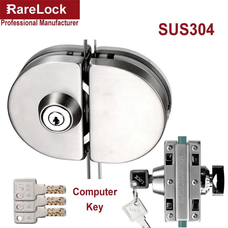 Rarelock раздвижные двери замок SUS304 для стеклянной офисной двери ванной комнаты балкона женское платье магазин домашней безопасности Оборудование DIY MMS487 ii
