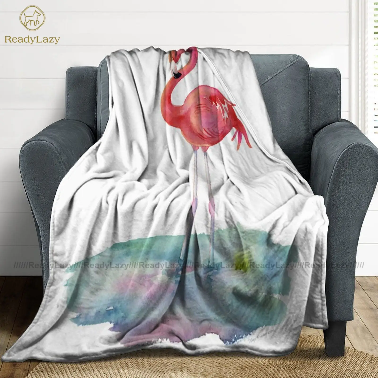 

Flamingo Blanket Fleece All Weather Blanket Soft Fashion Colorful Bedspread