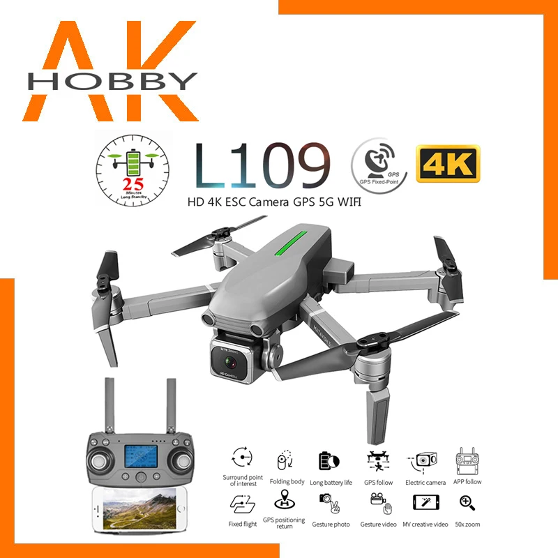 L109 Pro GPS Profissional беспилотные летательные аппараты с HD 4K ESC Камера 5G Wi Fi FPV