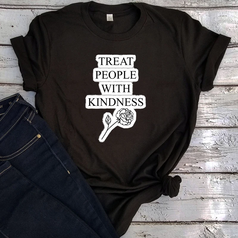 

Treat People with Kindness Shirt Plus Size Thanksgiving 2021 Pink Men Vintage Aesthetic Vintage Graphic Tees Men