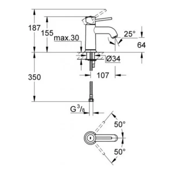 Bathtub Faucets Grohe 793425 Home Improvement Fixture Bathroom crane cranes shower mixer Faucet BauClassik set (124404) For |