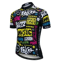 keyiyuan cycling jersey pro team 2021 cyclists in uniform mtb clothing polera ciclismo hombre fashion skull color musical notes
