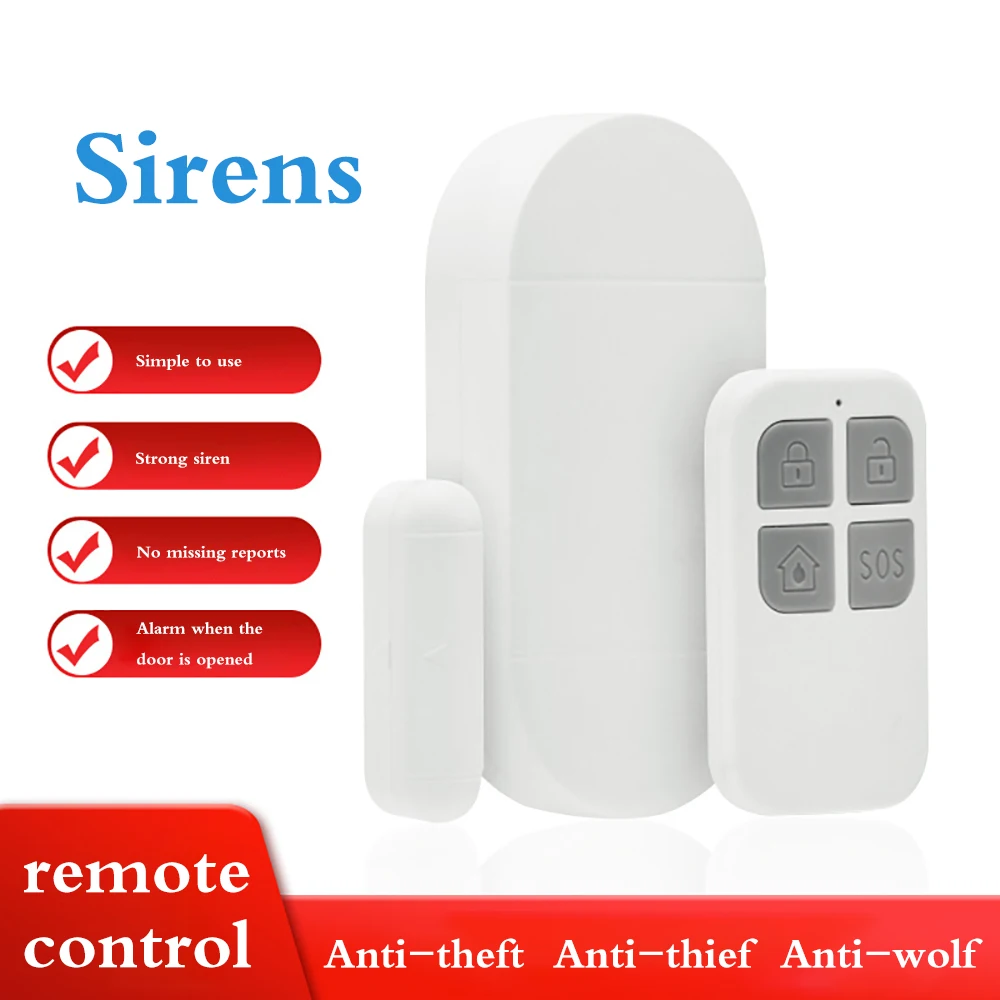 

Home Security Alarm Sensor Wireless Remote Control Loud Noise Burglar Alert Door Window Detector Burglar Alarm Easy To Install