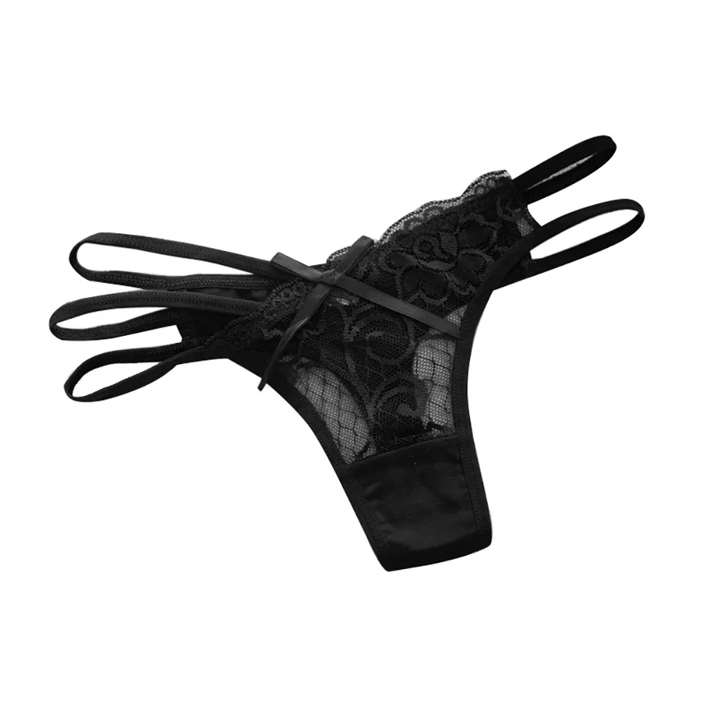 Сексуальное женское Сетчатое Бандажное белье трусики стринги бесшовные с бантом