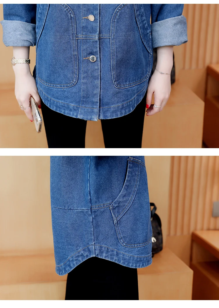 

THHONE Plus size Autumn Denim Jacket Jeans Hooded Coat Women's Denim Jeans Chaqueta Mujer Veste Femme Loose Fashion Jacket Top