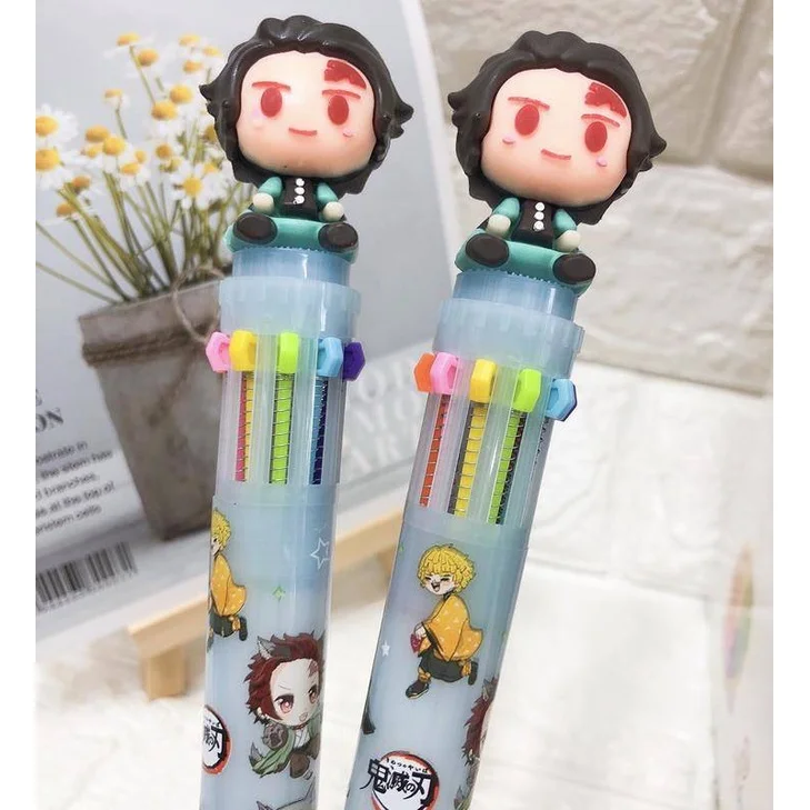 3Pcs/set 10 Colors Cute Anime Demon Slayer Kimetsu No Yaiba Ballpoint Pen School Office Supply Stationery Papelaria Escolar gift - купить по