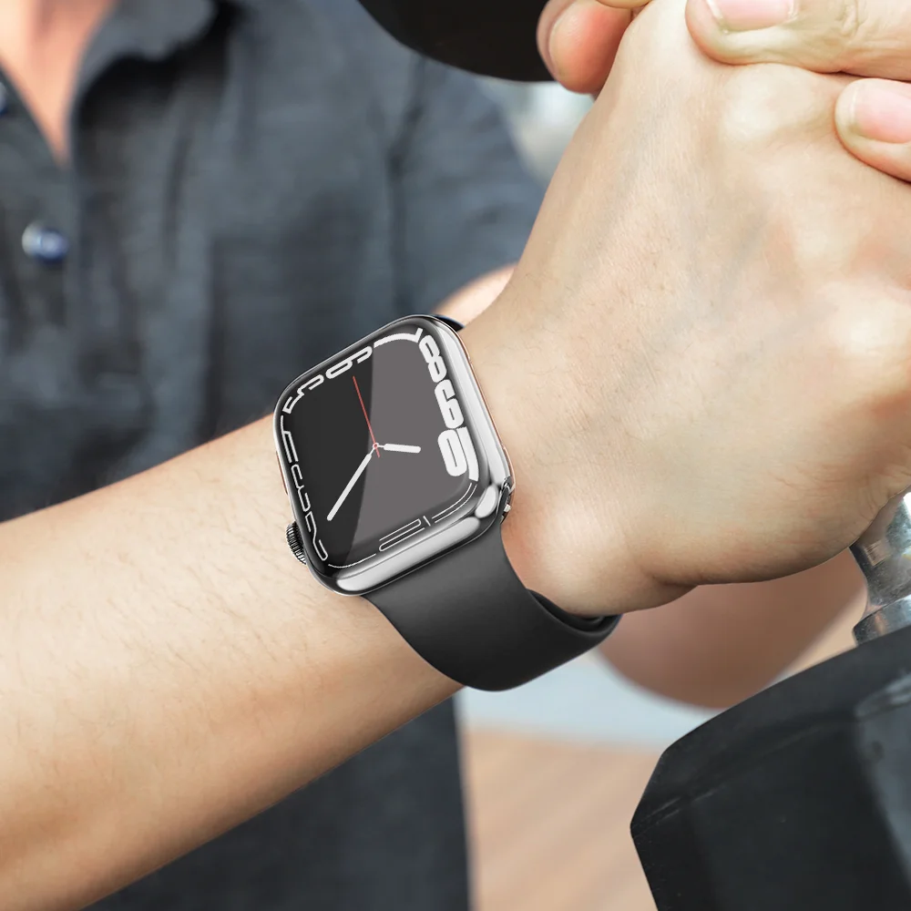 Чехол с полным покрытием для Apple Watch series 7 чехол из ТПУ бампер мягкая рамка защитой