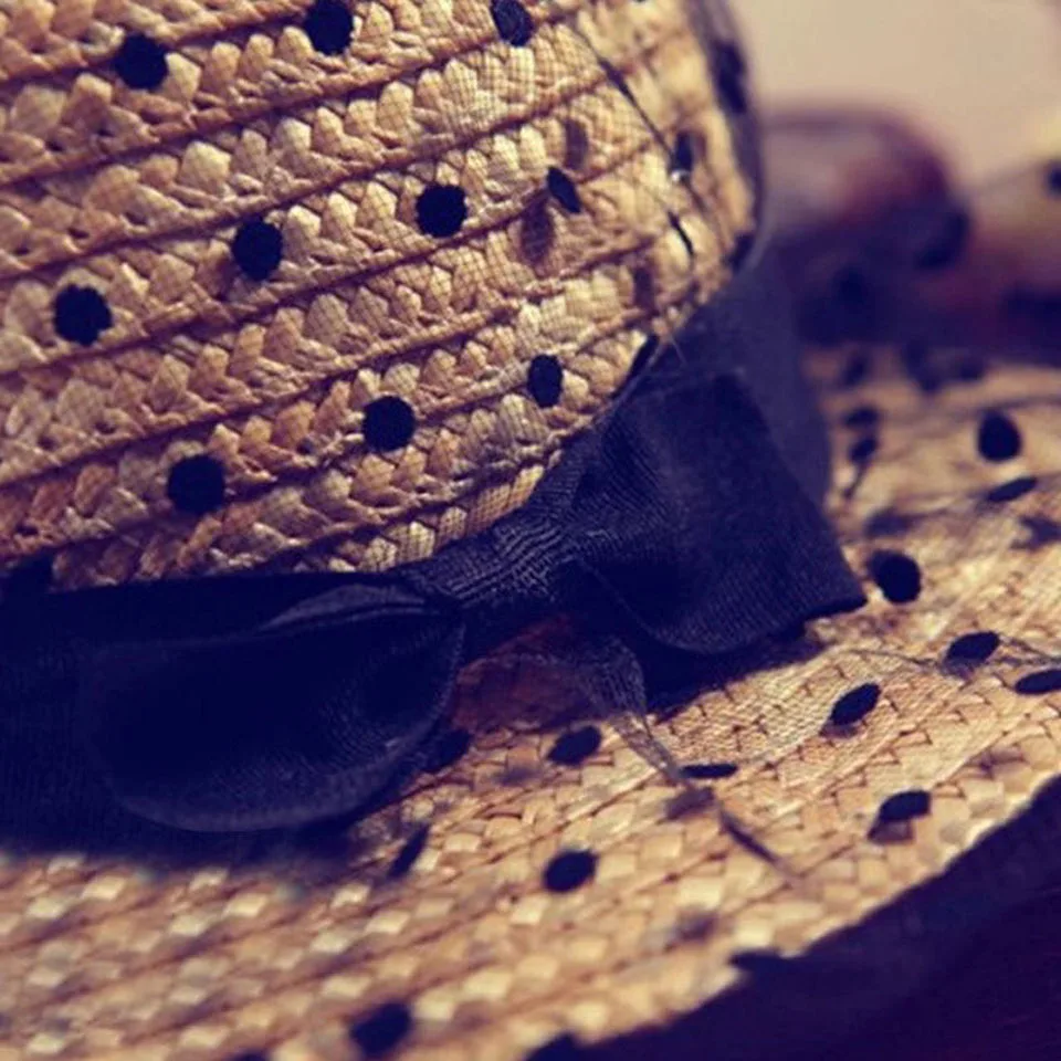 Женская Соломенная шляпка от солнца летняя ручной работы из натурального