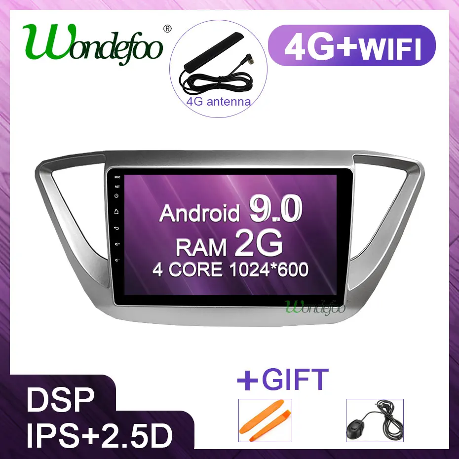 DSP ips Android 9,0 Автомобильный gps для hyundai Verna Solaris навигационное Радио стерео Авто 4G модем слот без DVD плеера