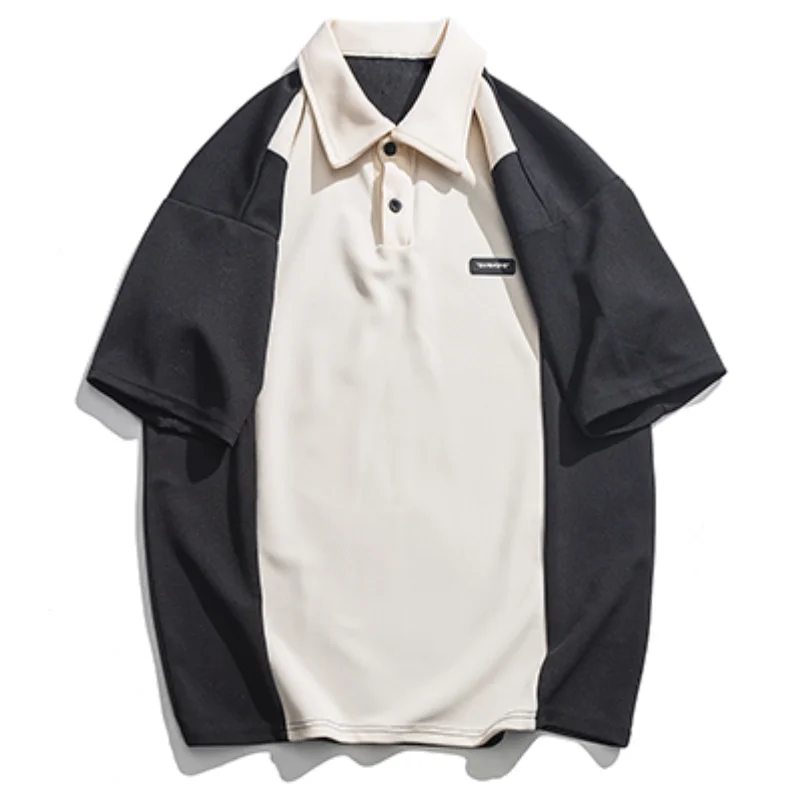 Повседневная мужская футболка в стиле пэчворк с буквенным принтом летняя