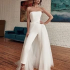 Женское атласное свадебное платье 2 в 1, с юбкой