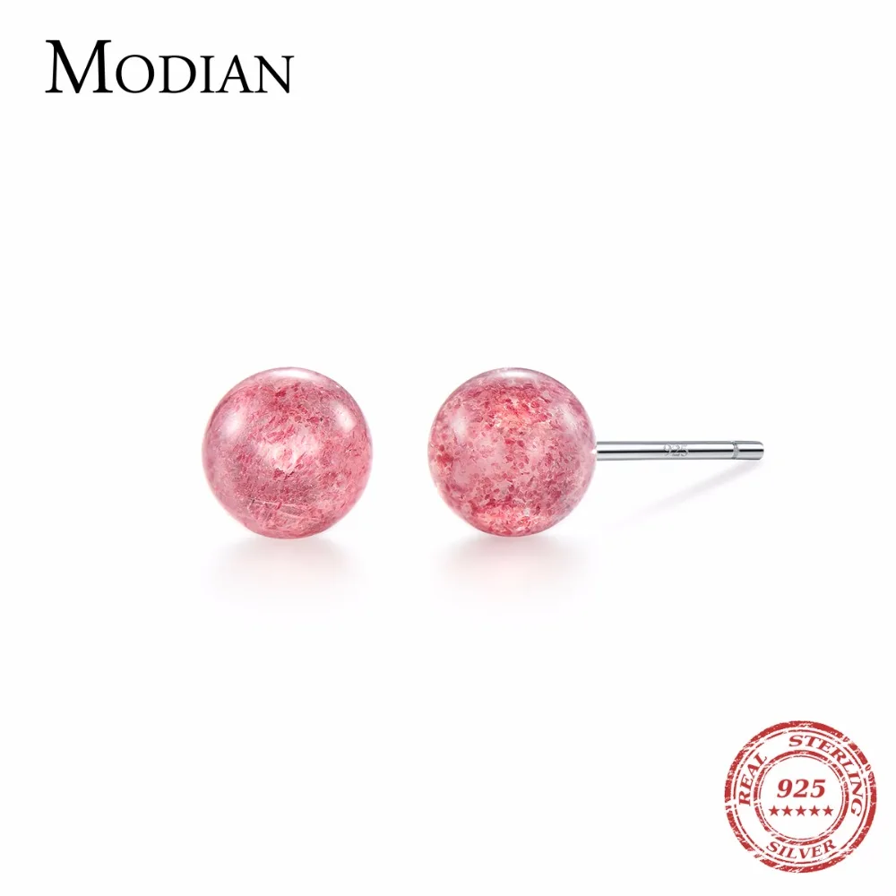 MODIAN 925 серебро для женщин ювелирные изделия крошечные клубника хрустальные