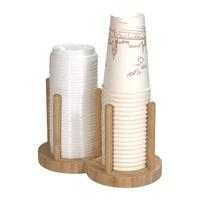 large capacity bamboo paper cup shelf rod head smooth processing milk tea coffee shop bar counter storage rack non slip