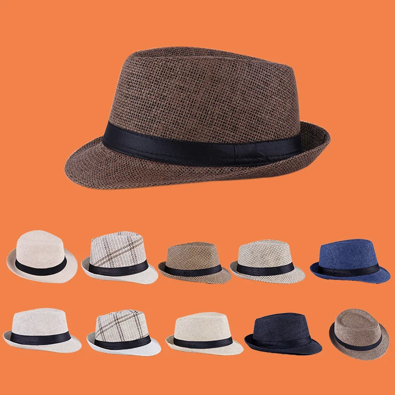 

Осенние классические 2021 летние фетровые шляпы мужские черные Панама в винтажном стиле топ сомбреро уличный солнцезащитный козырек шапка Д...