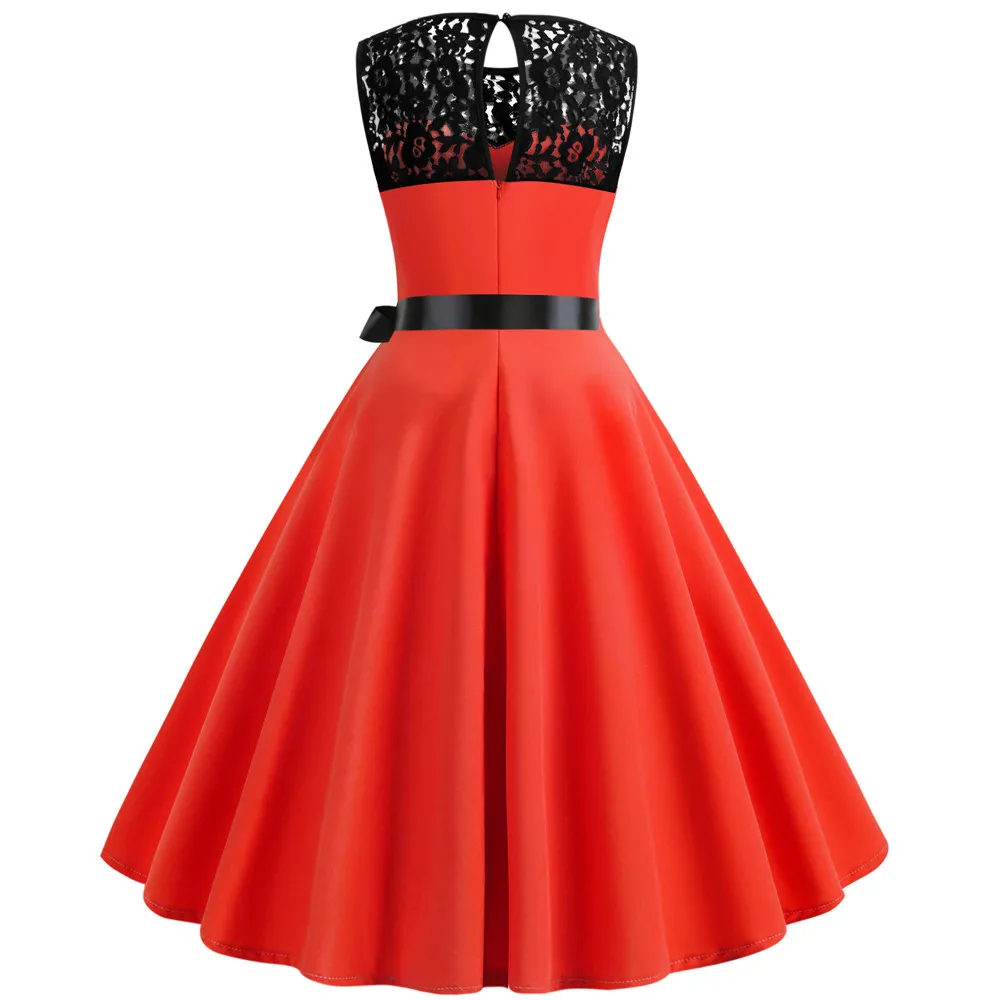 LAUZUOLA Blak кружевное летнее платье женское платье роковой элегантное винтажное вечернее платье повседневное офисное платье без рукавов ТРАПЕЦИЕВИДНОЕ ПЛАТЬЕ