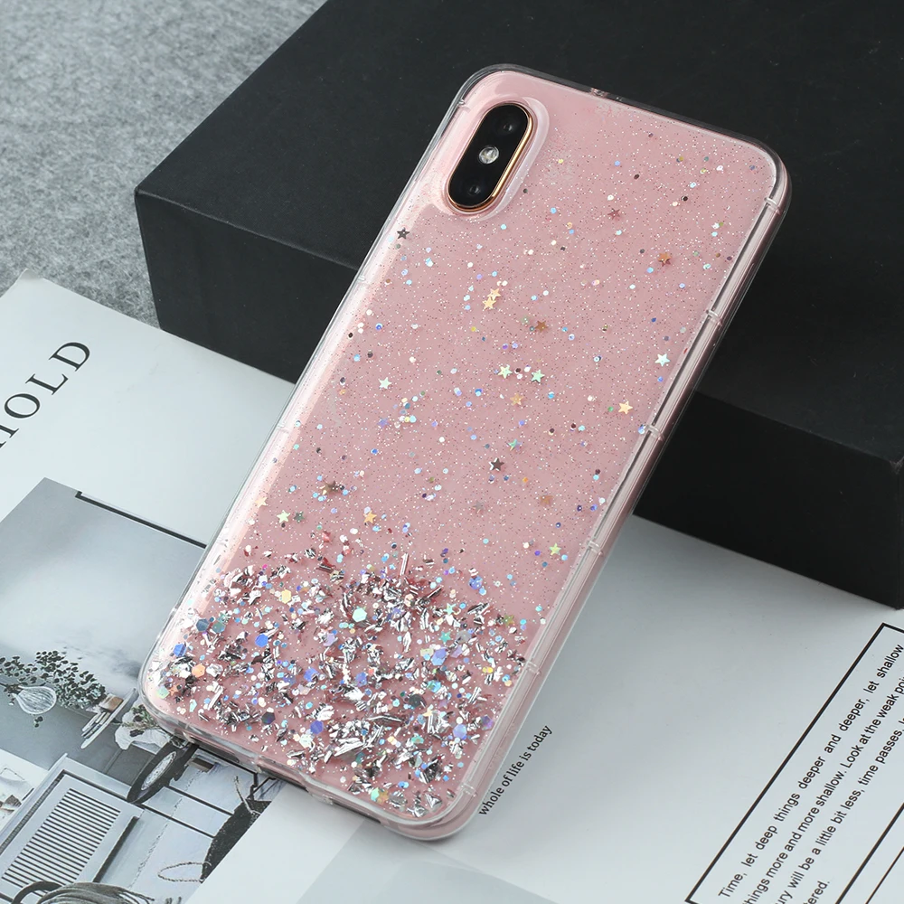 Блестящий чехол с блестками для Xiaomi MI 6X 8 9 SE Lite Star Прозрачный Redmi K20 Pro прозрачный