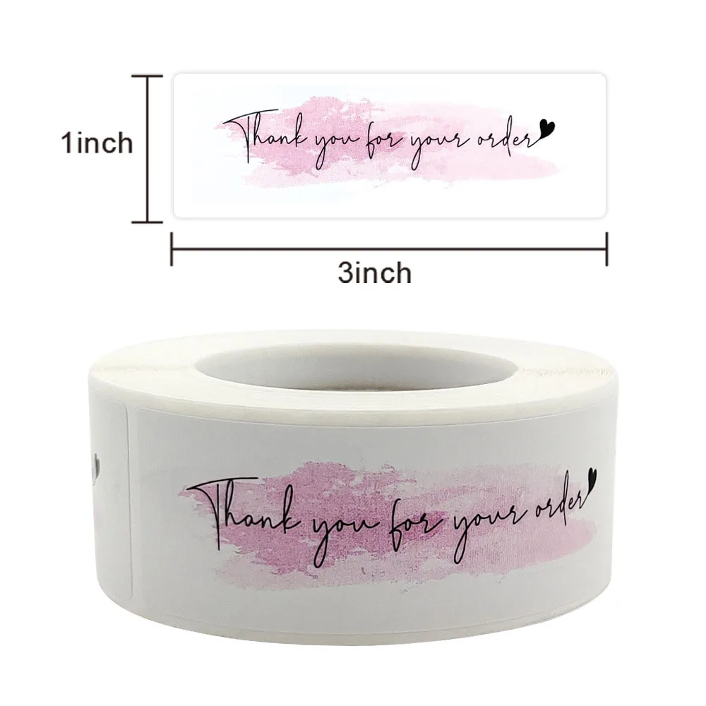 

Qiduo 250Pcs Pink "Thank You for Your Order" Stickers for Handmade sticker Gift Package Decoration Seal label Stationery Sticker