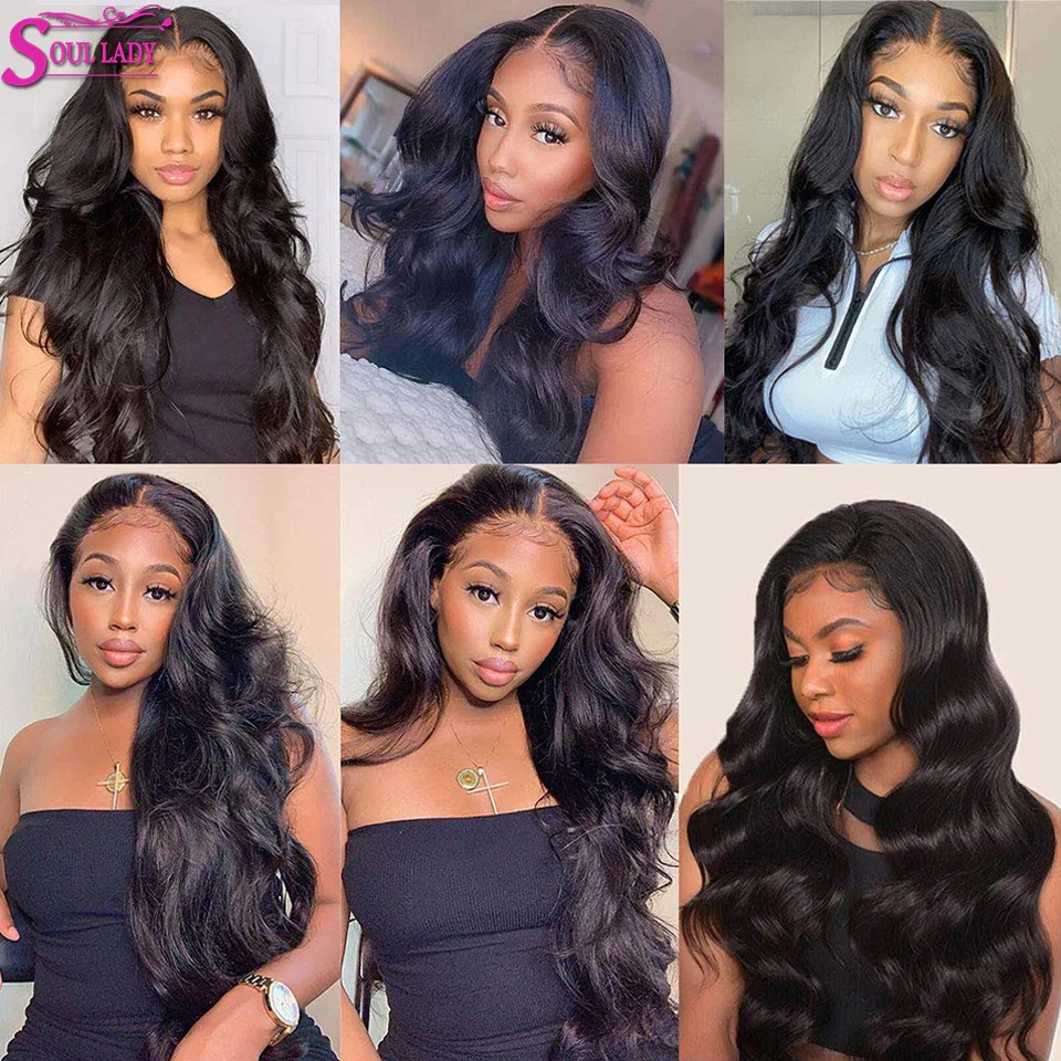 

Soul Lady 13x4 Transparent Bodywave Lace Frontal Wig Pre Plucked Human Hair 4x4 Body Wave Closure Wig Brazilian Bodywave Wig