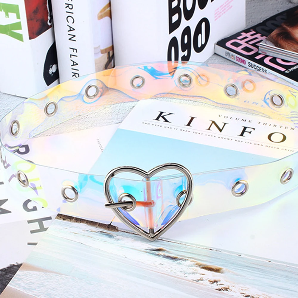 1 шт. Прозрачные лазерные металлические женские пояса голографическая панк