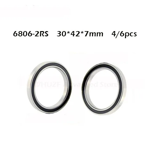 4/6 шт. 6806 2RS подшипник 30x42x7 мм ABEC 1 тонкая секция шарикоподшипники 6806RS 61806