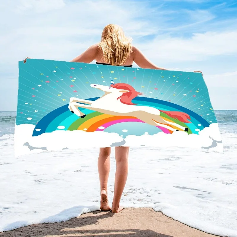 

2021 Cute Rectangular Beach Towel Sand Free Quick Dry Microfiber Beach Blanket Lounge Cover for Adults Kids Outdoor Swim Towels