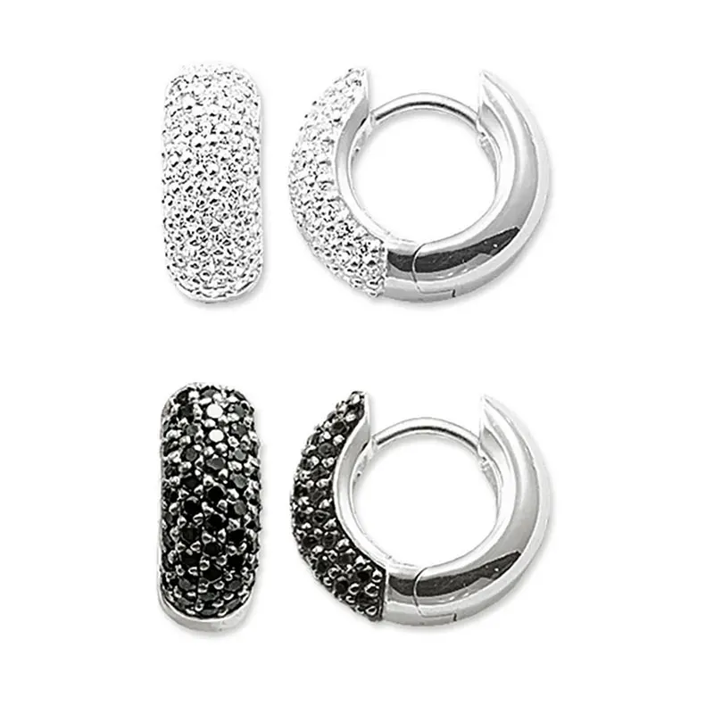 Серьги-кольца в креольском стиле для женщин и мужчин из серебра 925 пробы с