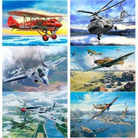 new 5d diy diamond painting full square round drill aircraft diamond embroidery fighter cross stitch crafts art home decor gift