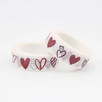high quality 1pc pink heart washi tape diy decor scrapbooking planner adhesive masking tape school supply