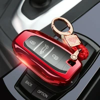 red soft tpu remote smart key case cover full protection for peugeot 308 408