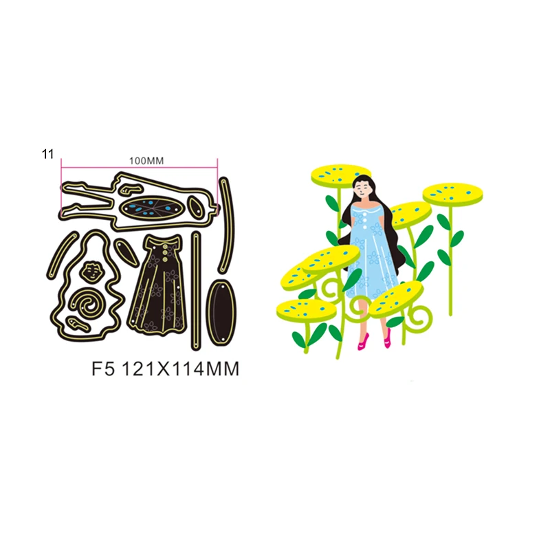 Цветок весна девушка металла резки штампы DIY Скрапбукинг фото альбом карты