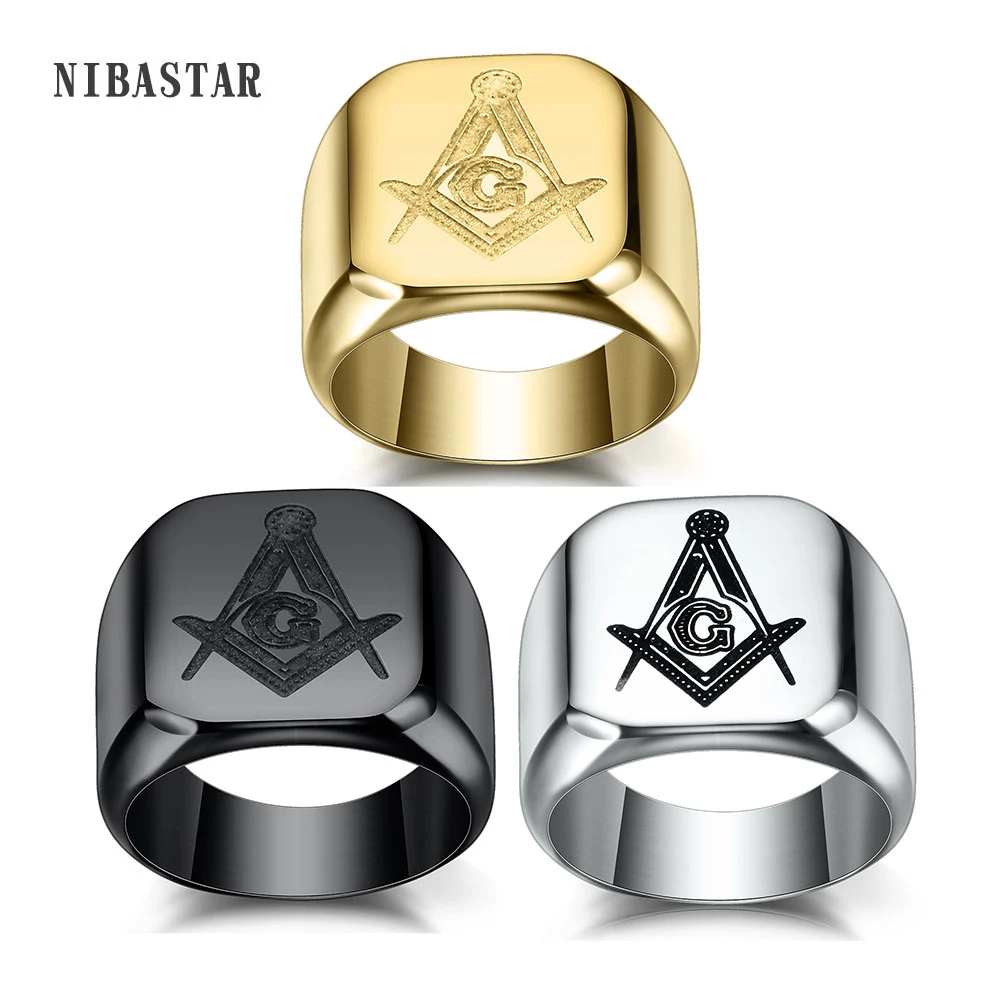 316L Stainless Steel Masonic Ring for Men, master masonic signet ring, free mason ring jewelry