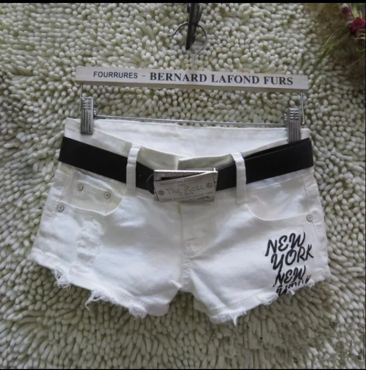 Женские летние белые рваные эластичные облегающие джинсовые шорты женская