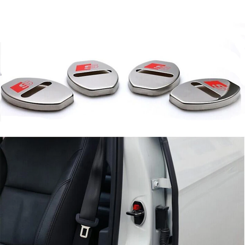 4 шт. Нержавеющая сталь крышка дверного замка автомобиля Стикеры для Audi A3 A4 A4L A5 A6