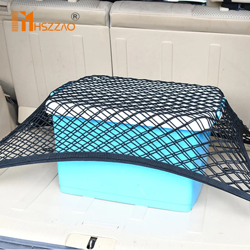 

Сетка для заднего сиденья автомобиля, эластичная сетка на багажнике, Волшебная наклейка, универсальная сумка для хранения, карманная клетк...