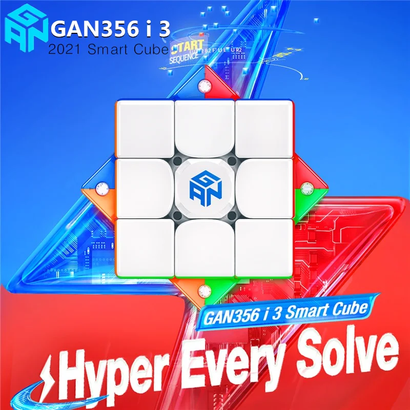 Cubo magn&eacute;tico GAN356 I 3x3x3, cubo magn&eacute;tico sin burbujas GAN 356 I3, cubos inteligentes, rompecabezas profesional, Cubo de velocidad GAN356I 3-0