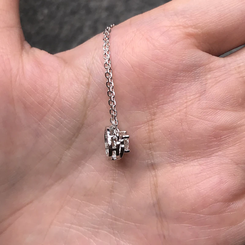 BOEYCJR 925 Silver 0.5ct F color Moissanite VVS Engagement Elegant Wedding Pendant Necklace for Women Anniversary Gift | Украшения и