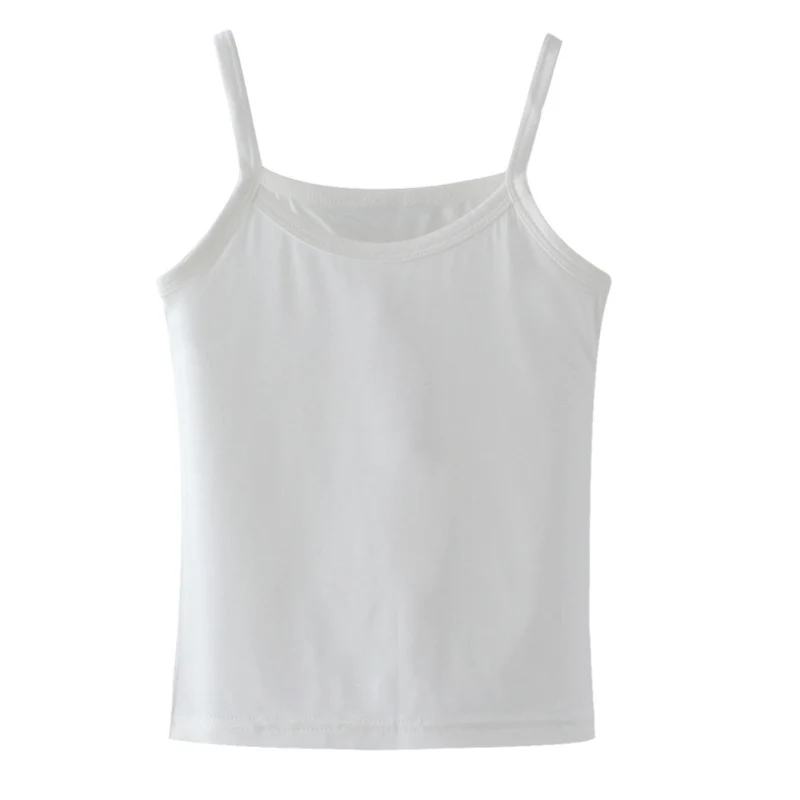 Ropa interior de verano para ni&ntilde;os, camisetas sin mangas de Modal para ni&ntilde;as, chaleco de Color puro, camiseta interior para ni&ntilde;os de 2 a 12 a&ntilde;os-2