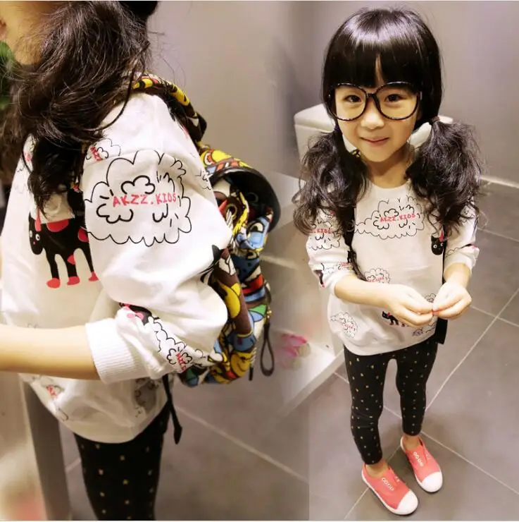 Новинка осени 2019 детская одежда Детский свитер с принтом мультяшного кота для