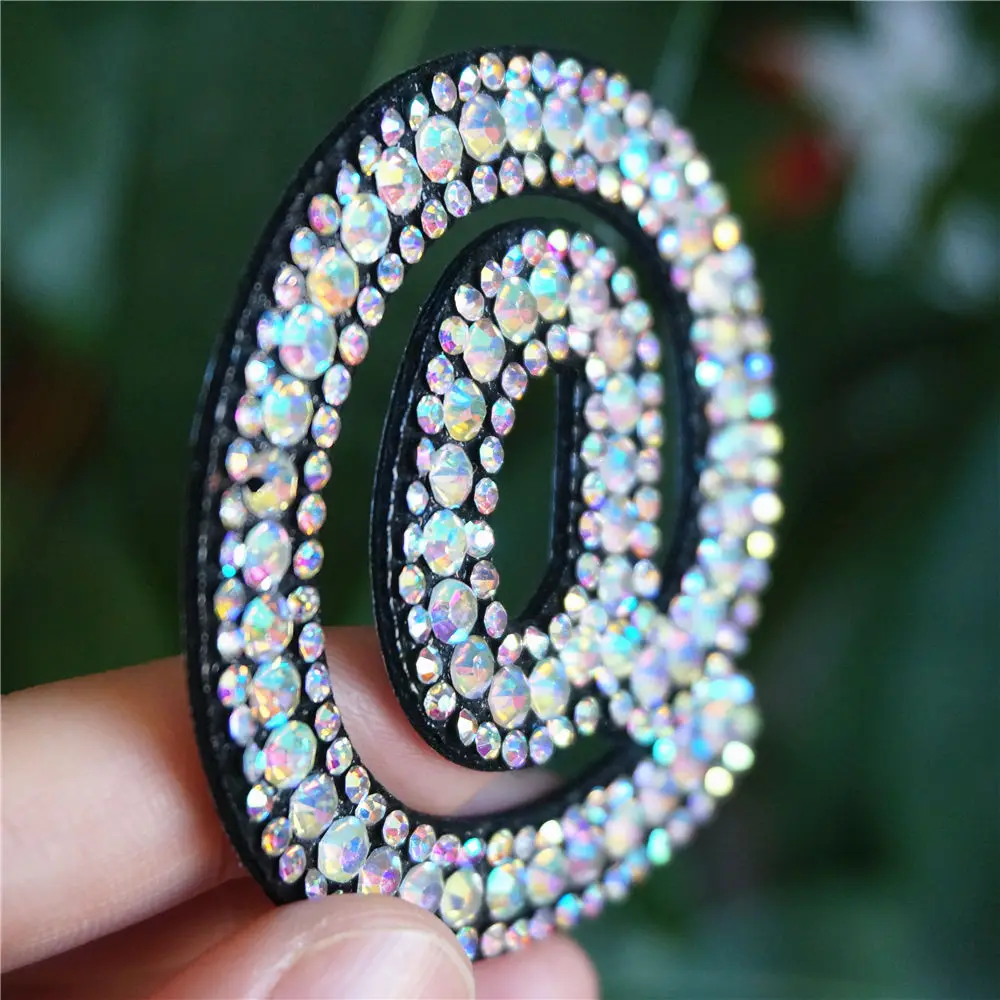 Радужные стразы электронная почта символ AT @ Sign Пришивные патчи блестящие Значки