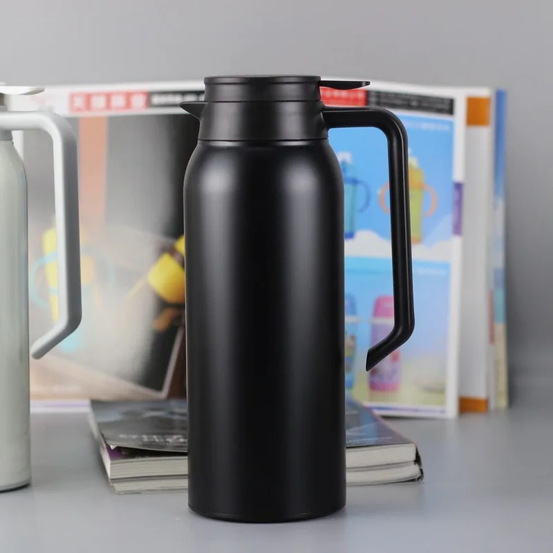 

With handle Portable Double Stainless Steel Vacuum Flask Coffee Tea Thermos Sport Travel Mug 1500ML Large Capacity Thermocup