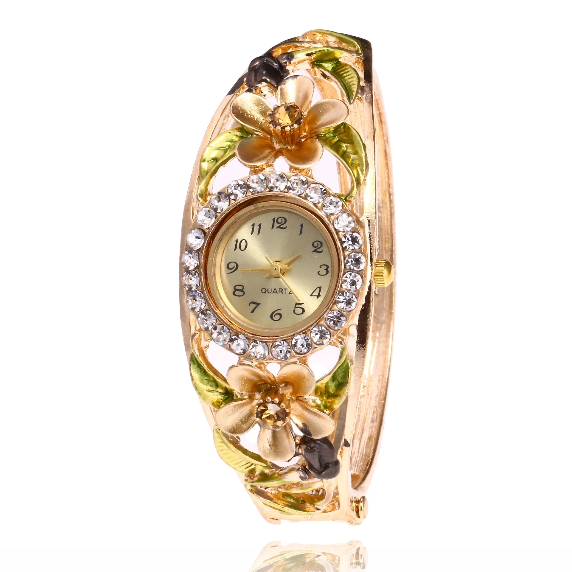 

Fashion trends creative Cloisonne drop glaze Bracelet Watch women's watch fashion watch Quartz Bracelet Diamond hollow Watch