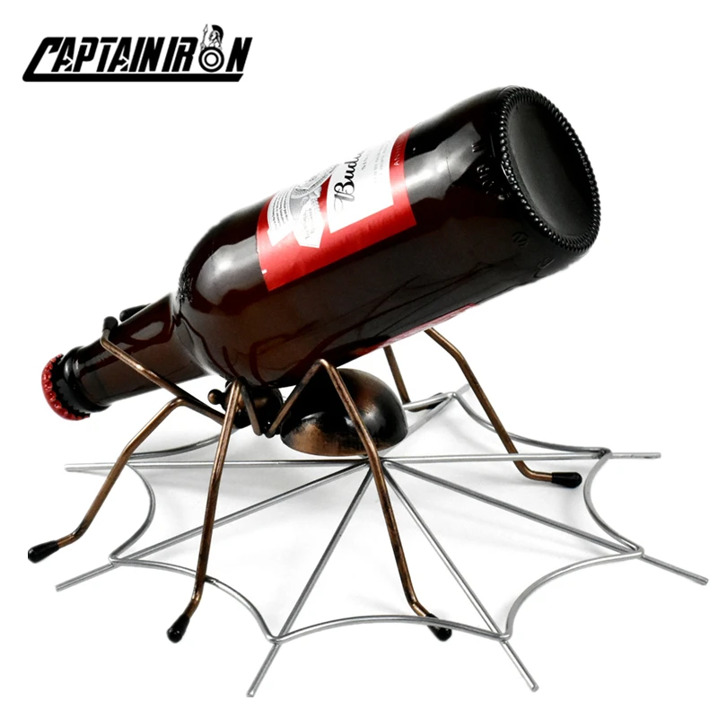 

CAPTAINIRON Spider Wine Holder Iron Wine Glasses Beer Stand Rack for Nordic Decoration Metal Crafts Home Decor Porta Vinos