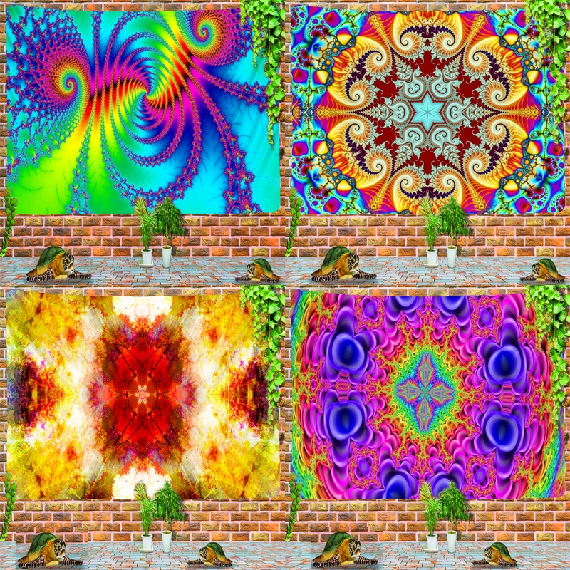 

psychedeli mandala wall hanging boho home abstract colorful Tarot Yoga mat Bedspread hippie farmhouse christmas decorations 2021