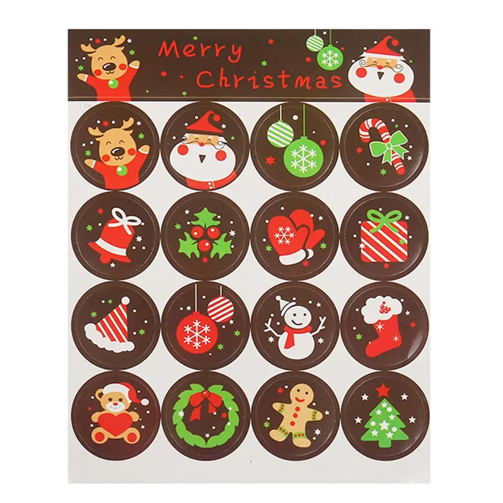 

20pcs Christmas Gift Decorative Stickers Santa Claus Party Gift Wrapping Box Label Christmas Tags Self-adhesive Sticker Labels
