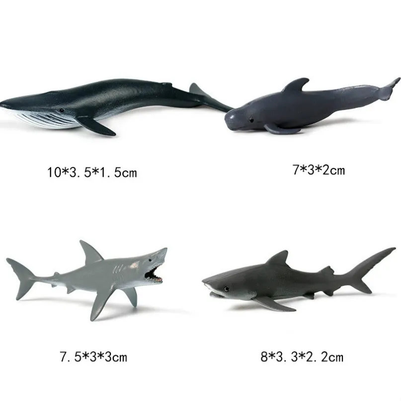 4pcs Mini Ocean Морская модель животного; изображение морской жизни, фигурка акулы, развивающие животные океана, игрушка для детей, Декор, подарок - Цвет: 4pcs Mini Ocean